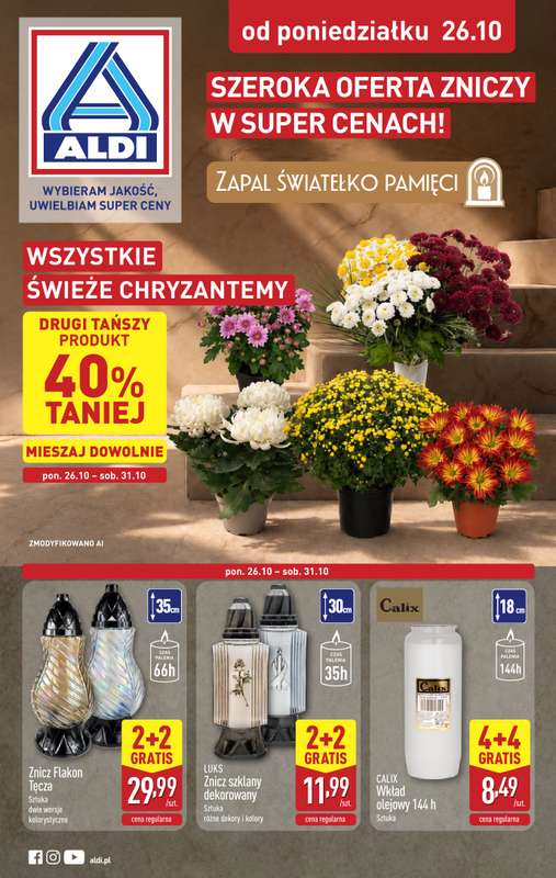 Aldi - gazetka promocyjna Światełko pamięci od poniedziałku 26.10 do soboty 31.10