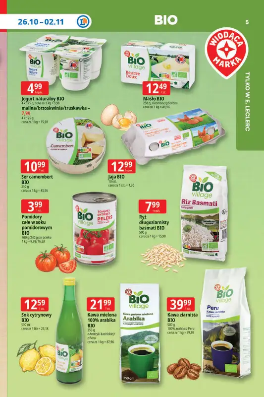 Leclerc - gazetka promocyjna Oferta E.Leclerc | Tanio to tu! od poniedziałku 26.10 do poniedziałku 02.11 - strona 5