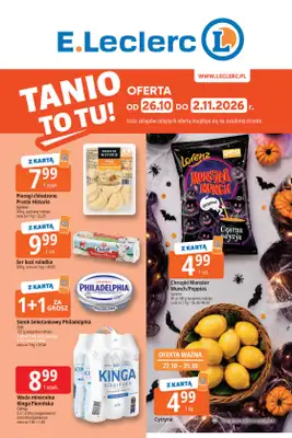 Leclerc - gazetka promocyjna Oferta E.Leclerc | Tanio to tu! od poniedziałku 26.10 do poniedziałku 02.11