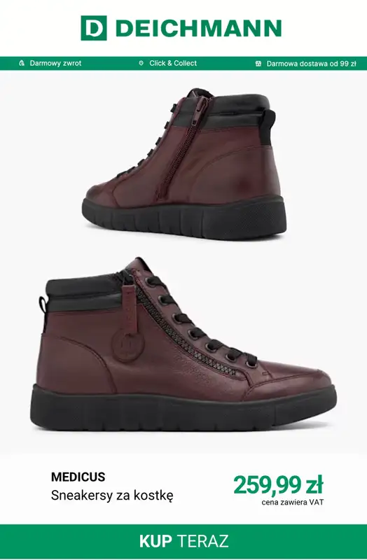 Deichmann - gazetka promocyjna Sneakersy wysokie damskie od soboty 24.10  - strona 10