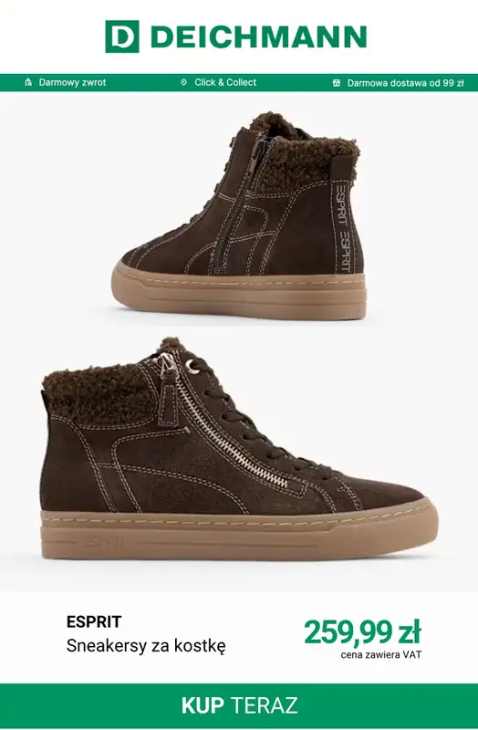 Deichmann - gazetka promocyjna Sneakersy wysokie damskie od soboty 24.10  - strona 5