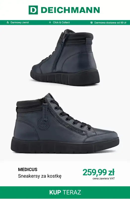 Deichmann - gazetka promocyjna Sneakersy wysokie damskie od soboty 24.10  - strona 9