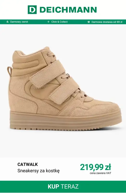 Deichmann - gazetka promocyjna Sneakersy wysokie damskie od soboty 24.10  - strona 6