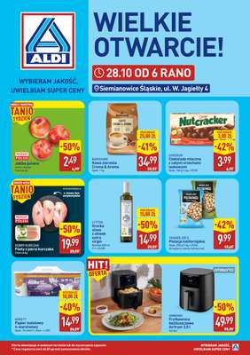 Aldi - gazetka promocyjna Siemianowice Śl. ul. W. Jagiełły 4 WIELKIE OTWARCIE już w ŚRODĘ 28.10! od środy 28.10 do soboty 31.10