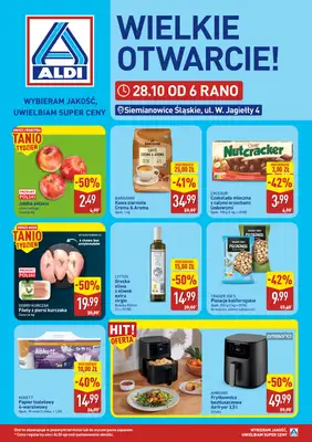 Aldi - gazetka promocyjna Siemianowice Śl. ul. W. Jagiełły 4 WIELKIE OTWARCIE już w ŚRODĘ 28.10! od środy 28.10 do soboty 31.10