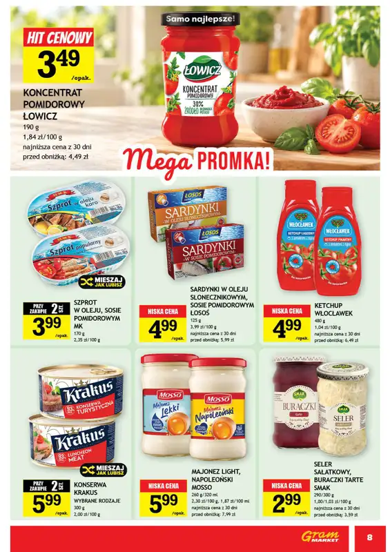 Gram Market - gazetka promocyjna Gazetka od środy 28.10 do wtorku 03.11 - strona 8