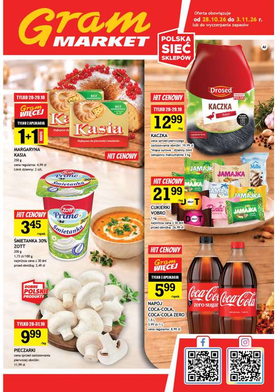 Gram Market - gazetka promocyjna Gazetka od środy 28.10 do wtorku 03.11