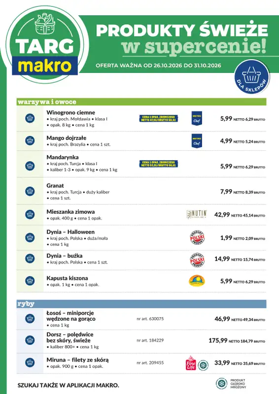 Makro - gazetka promocyjna Targ MAKRO - oferta świeża w super cenach! od poniedziałku 26.10 do soboty 31.10 - strona 6