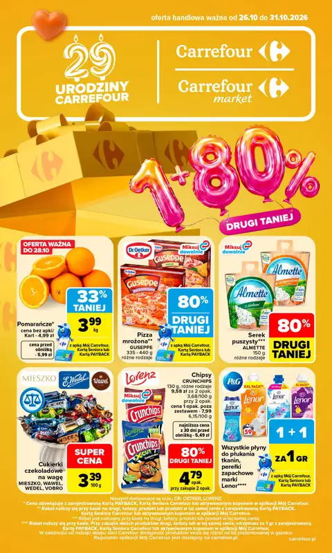 Carrefour Market - gazetka promocyjna Gazetka Carrefour Market od poniedziałku od poniedziałku 26.10 do soboty 31.10