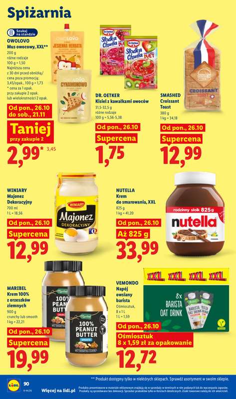 Lidl - gazetka promocyjna Oferta od poniedziałku od poniedziałku 26.10 do środy 28.10 - strona 90