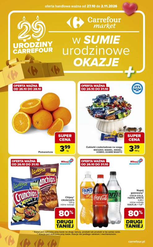Carrefour Market - gazetka promocyjna Gazetka Urodzinowe okazje od wtorku 27.10 do poniedziałku 02.11