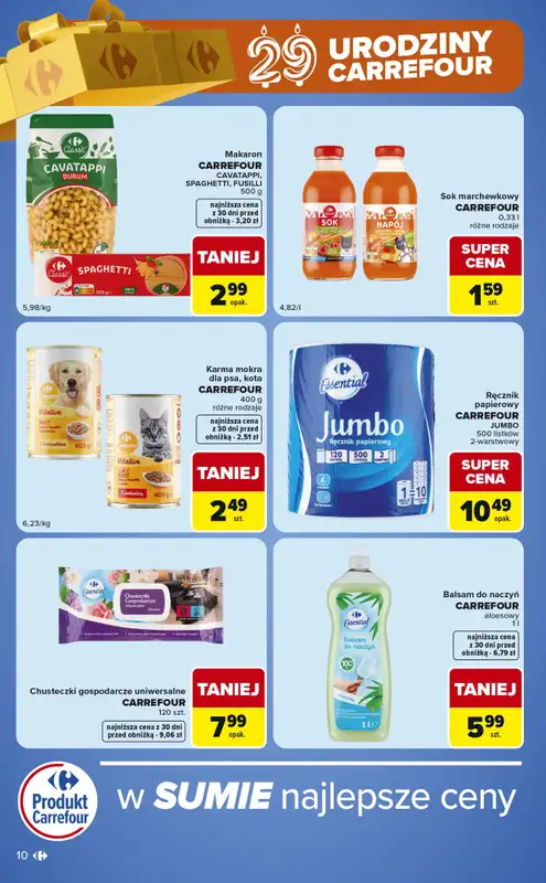 Carrefour Market - gazetka promocyjna Gazetka Urodzinowe okazje od wtorku 27.10 do poniedziałku 02.11 - strona 10
