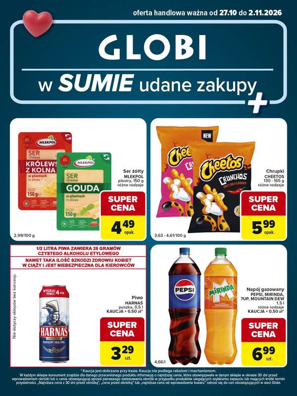 Globi - gazetka promocyjna Gazetka Globi od wtorku 27.10 do poniedziałku 02.11