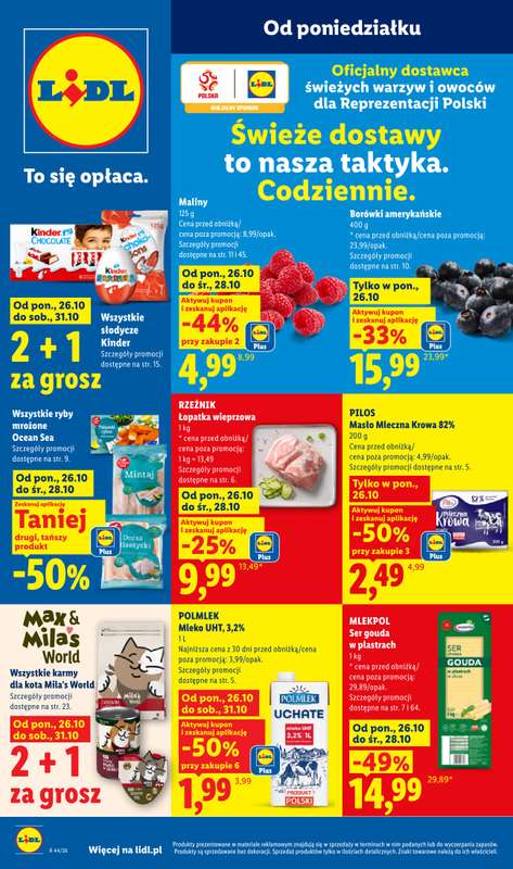 Lidl - gazetka promocyjna Oferta od poniedziałku od poniedziałku 26.10 do środy 28.10