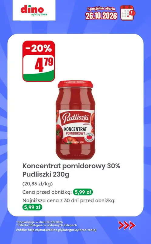 Dino - gazetka promocyjna Specjalna oferta na 26.10.2026 - promocje spoza gazetki od poniedziałku 26.10 do poniedziałku 26.10 - strona 5