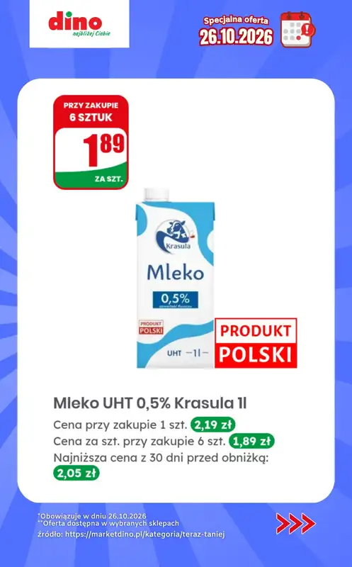 Dino - gazetka promocyjna Specjalna oferta na 26.10.2026 - promocje spoza gazetki od poniedziałku 26.10 do poniedziałku 26.10 - strona 6