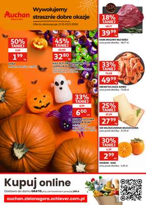 Auchan - gazetka promocyjna Gazetka Zielona Góra I Wywołujemy strasznie dobre okazje od środy 21.10 do wtorku 03.11