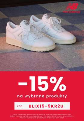 New Balance - gazetka promocyjna -15% na wybrane produkty od poniedziałku 26.10 do niedzieli 01.11