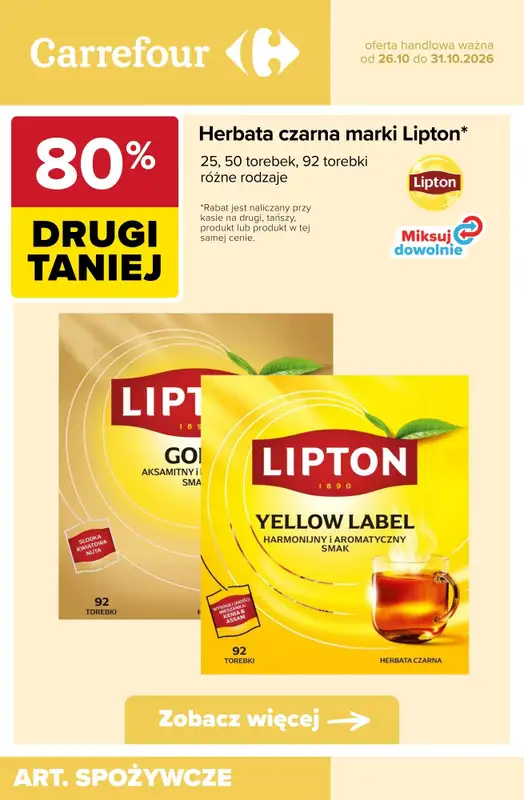 Carrefour - gazetka promocyjna -80% taniej na drugi produkt od wtorku 27.10 do soboty 31.10 - strona 7