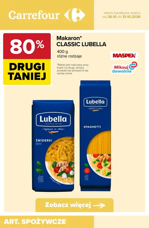 Carrefour - gazetka promocyjna -80% taniej na drugi produkt od wtorku 27.10 do soboty 31.10 - strona 8