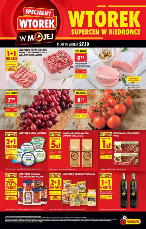 Biedronka - gazetka promocyjna Wtorek supercen od wtorku 27.10 do wtorku 27.10