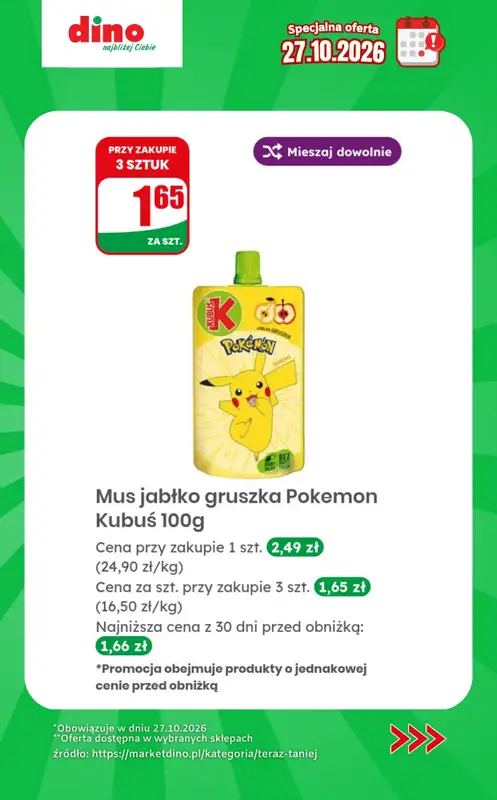 Dino - gazetka promocyjna Specjalna oferta na 27.10.2026 - promocje spoza gazetki od wtorku 27.10 do wtorku 27.10 - strona 5