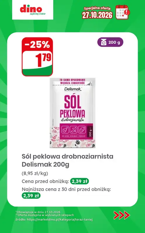 Dino - gazetka promocyjna Specjalna oferta na 27.10.2026 - promocje spoza gazetki od wtorku 27.10 do wtorku 27.10 - strona 8