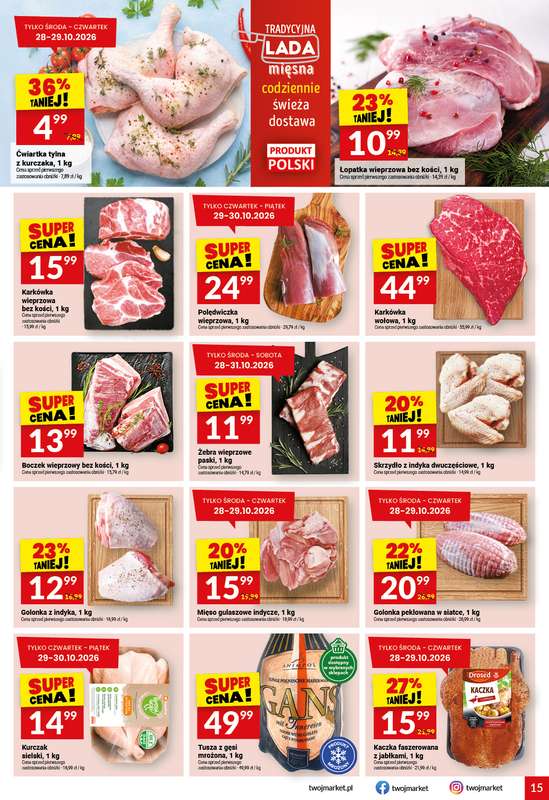 Twój Market - gazetka promocyjna Gazetka od środy 28.10 do wtorku 03.11 - strona 15