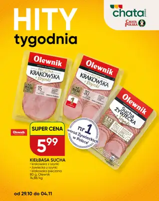 Chata Polska - gazetka promocyjna Hity Tygodnia 29.10-04.11.2026 od czwartku 29.10 do środy 04.11