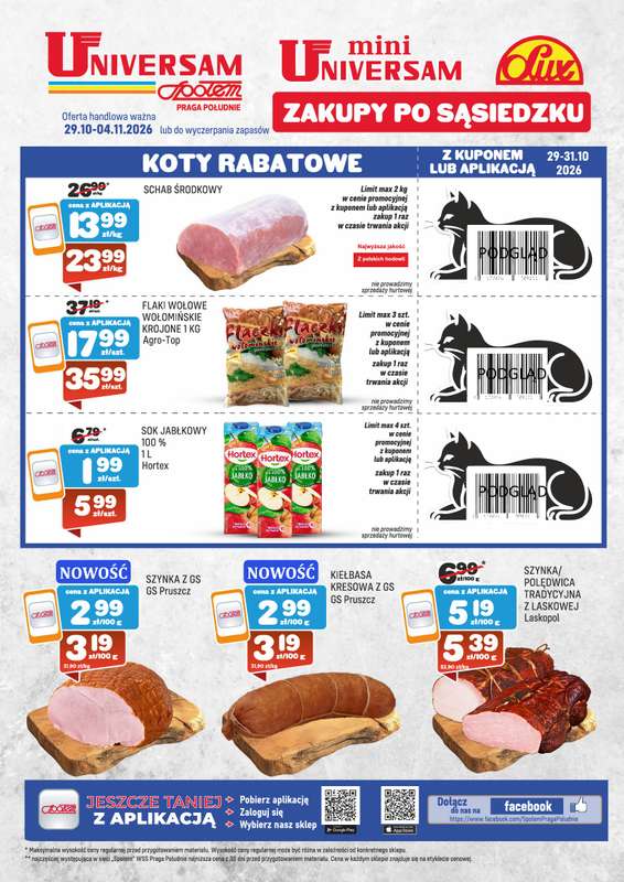 Społem Praga - gazetka promocyjna Gazetka od czwartku 29.10 do środy 04.11
