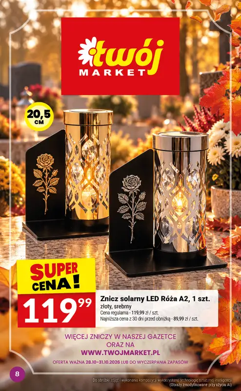 Twój Market - gazetka promocyjna Czas Pamięci Znicze od środy 28.10 do soboty 31.10 - strona 8