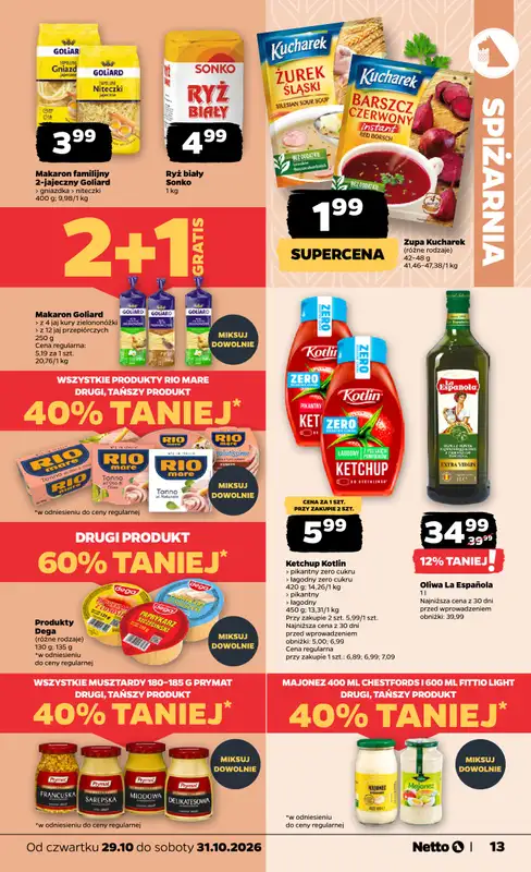Netto - gazetka promocyjna Gazetka Spożywcza od czwartku 29.10 do soboty 31.10 - strona 13