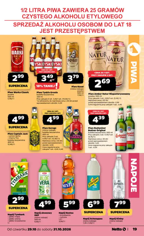 Netto - gazetka promocyjna Gazetka Spożywcza od czwartku 29.10 do soboty 31.10 - strona 19