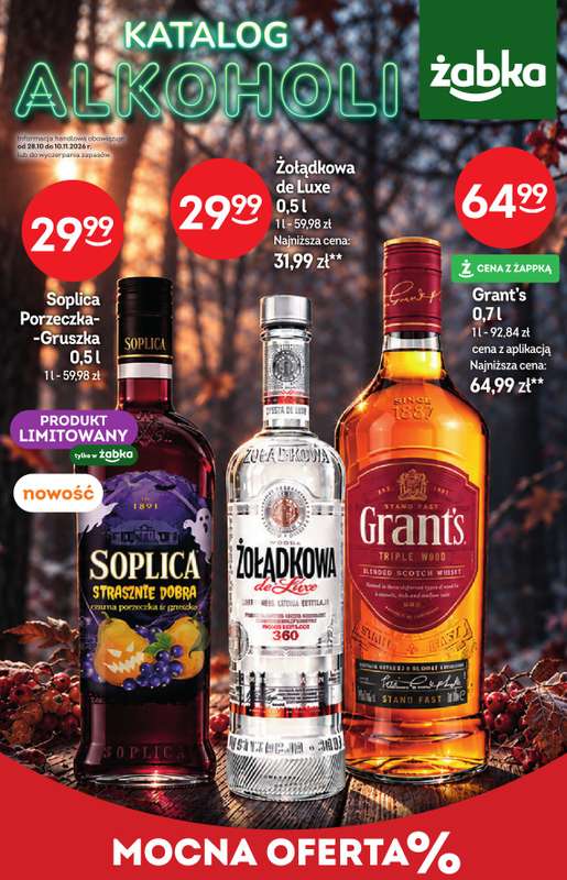 Żabka - gazetka promocyjna Katalog alkoholowy od środy 28.10 do wtorku 10.11