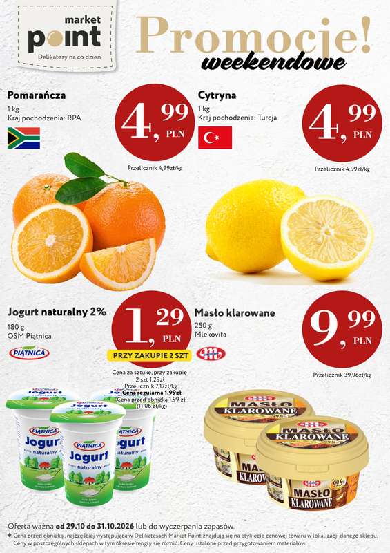 Market Point - gazetka promocyjna Gazetka od czwartku 29.10 do soboty 31.10