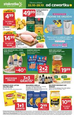 Stokrotka - gazetka promocyjna Gazetka Market od czwartku 22.10 do środy 28.10