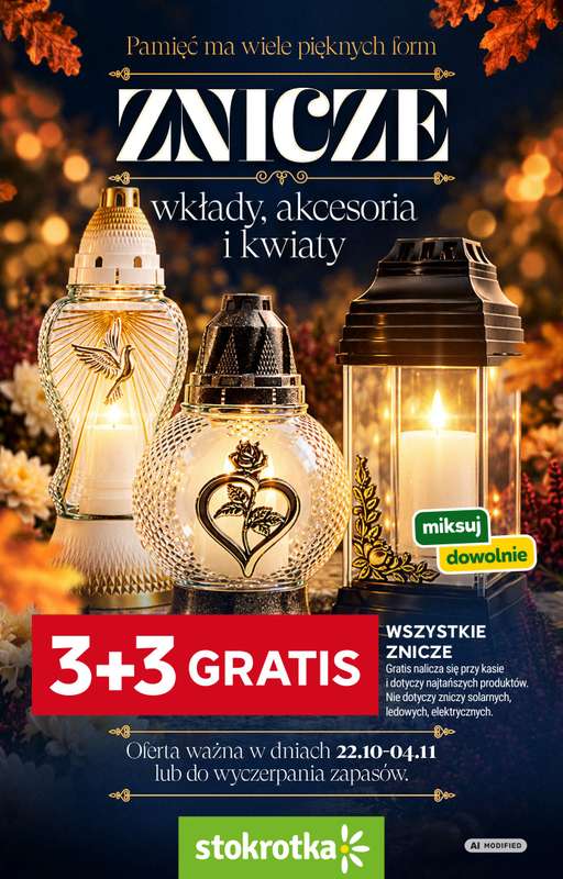 Stokrotka - gazetka promocyjna Katalog Znicze od czwartku 01.10 do środy 04.11