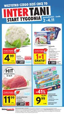 Intermarche - gazetka promocyjna Intertani start tygodnia od poniedziałku 02.11 do środy 04.11