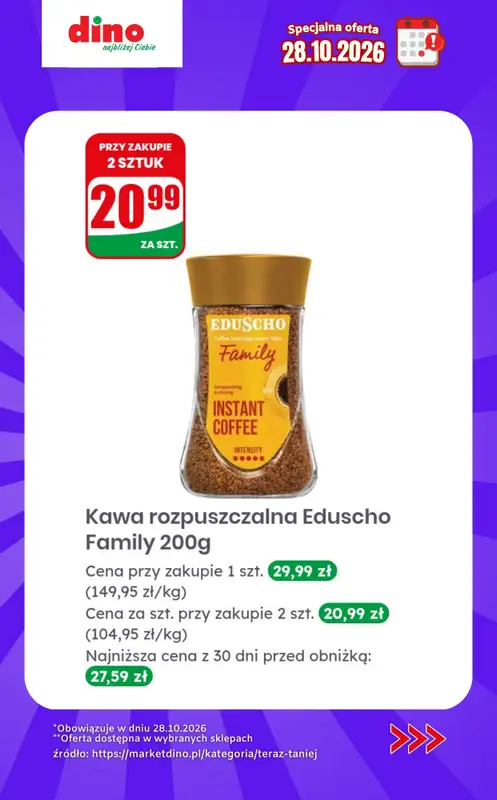 Dino - gazetka promocyjna Specjalna oferta na 28.10.2026 - promocje spoza gazetki od środy 28.10 do środy 28.10 - strona 4