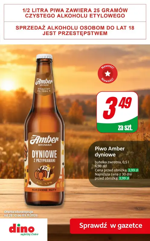 Dino - gazetka promocyjna Promocje na PIWO! od środy 28.10  - strona 9