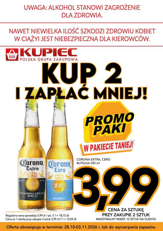 Kupiec - gazetka promocyjna Promopaki od środy 28.10 do wtorku 03.11 - strona 2
