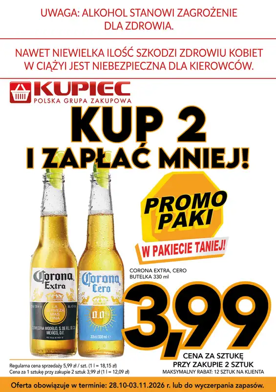 Kupiec - gazetka promocyjna Promopaki od środy 28.10 do wtorku 03.11 - strona 2
