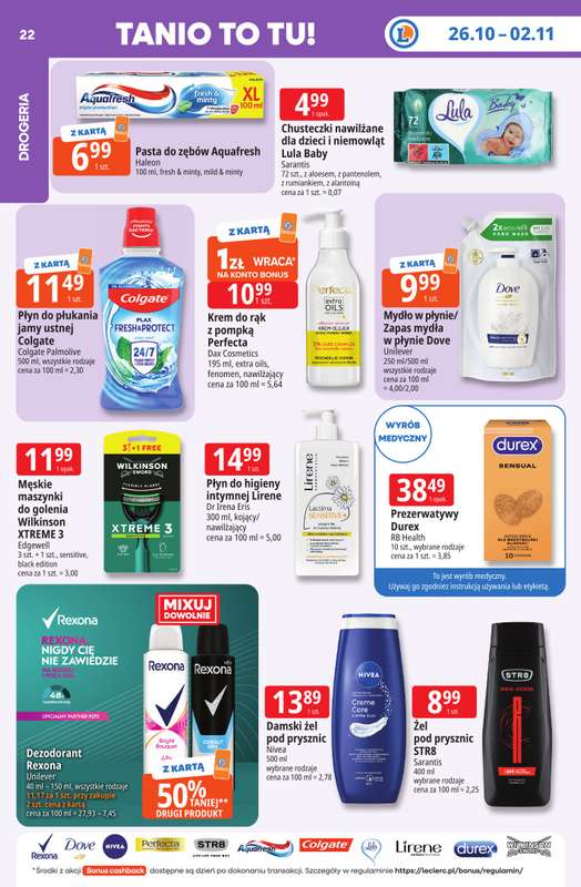Leclerc - gazetka promocyjna Oferta E.Leclerc | Tanio to tu! od poniedziałku 26.10 do poniedziałku 02.11 - strona 22