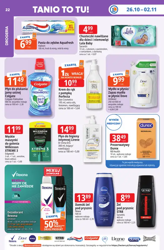 Leclerc - gazetka promocyjna Oferta E.Leclerc | Tanio to tu! od poniedziałku 26.10 do poniedziałku 02.11 - strona 22