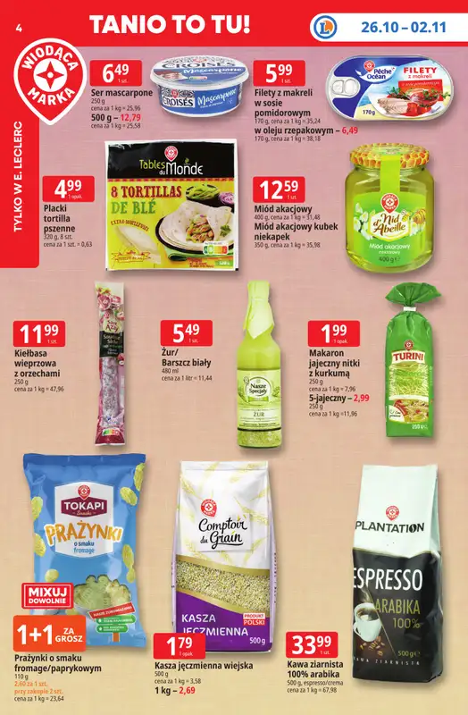 Leclerc - gazetka promocyjna Oferta E.Leclerc | Tanio to tu! od poniedziałku 26.10 do poniedziałku 02.11 - strona 4