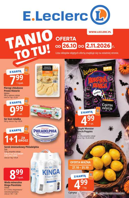 Leclerc - gazetka promocyjna Oferta E.Leclerc | Tanio to tu! od poniedziałku 26.10 do poniedziałku 02.11