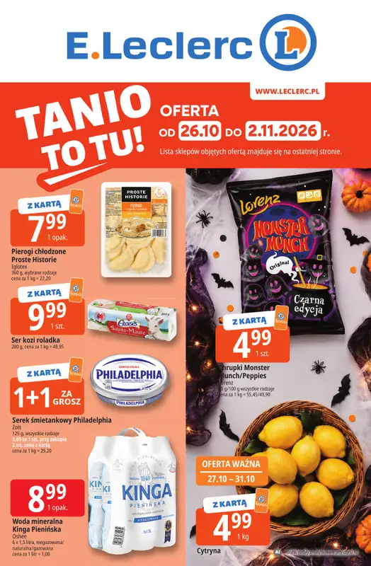Leclerc - gazetka promocyjna Oferta E.Leclerc | Tanio to tu! od poniedziałku 26.10 do poniedziałku 02.11