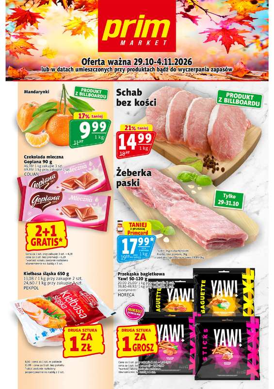 Prim Market - gazetka promocyjna Gazetka od czwartku 29.10 do środy 04.11