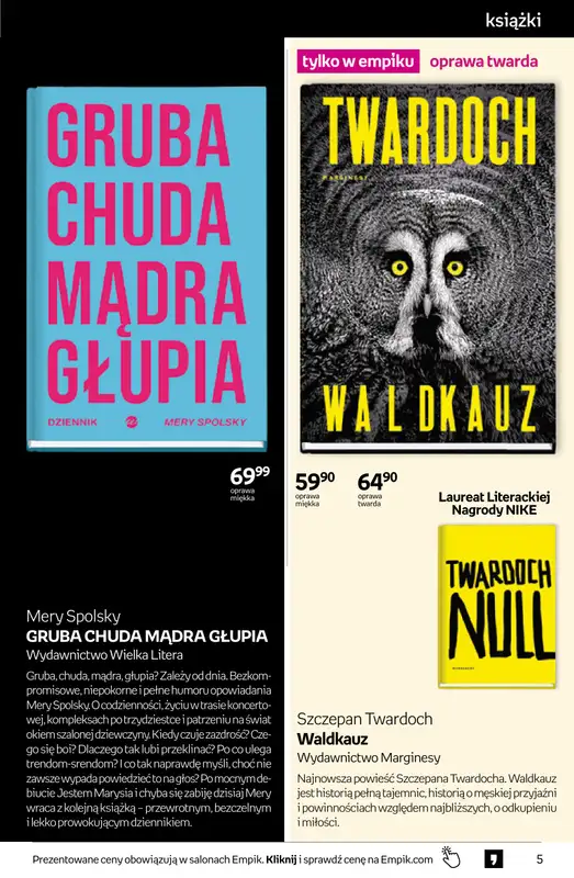 Empik - gazetka promocyjna Tom kultury: książki od środy 28.10 do środy 11.11 - strona 5