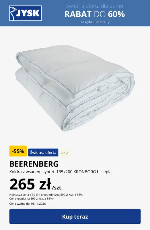 Jysk - gazetka promocyjna Świetna oferta dla domu Rabat do 60% od środy 28.10 do poniedziałku 02.11 - strona 10